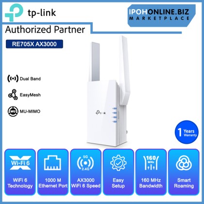 TP-Link TL-RE705X AX3000 Dual Band Wi-Fi 6 Range Extender TP-Link TL-RE705X AX3000 Dual Band Wi-Fi 6 Range Extender